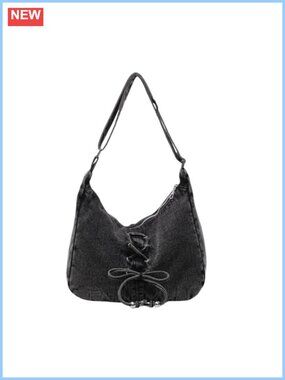 Denim Hobo Bag Crossbody Purse with Zipper Y2k Jean Handbag